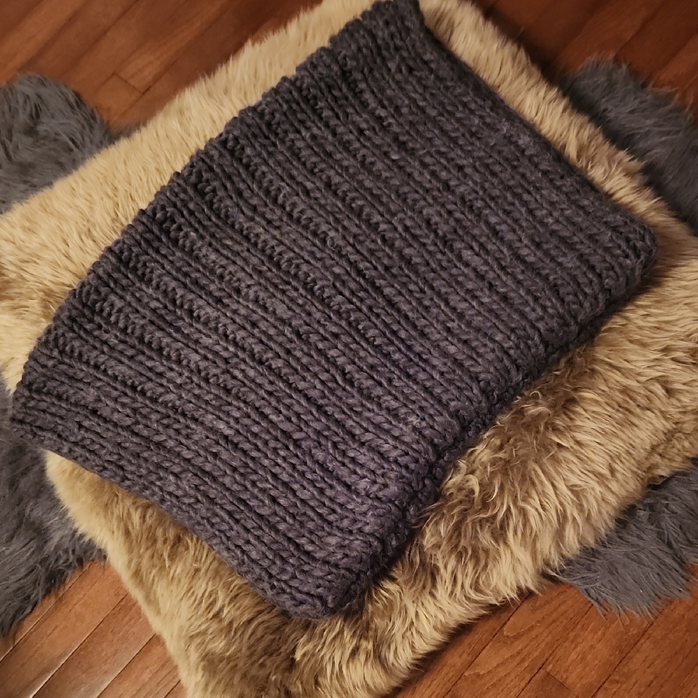 Chunky Knit Gray Infinity Scarf/ Neck Warmer